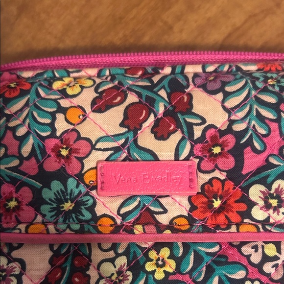 Vera Bradley Pink and Teal Floral Wristlet - Picture 2 of 8